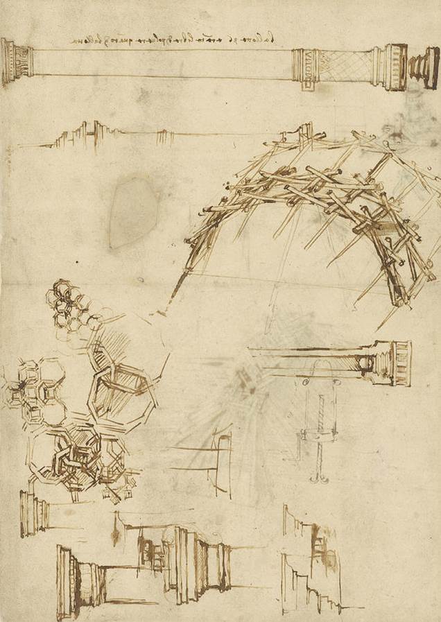 Da Vinci's self-supporting bridge principle